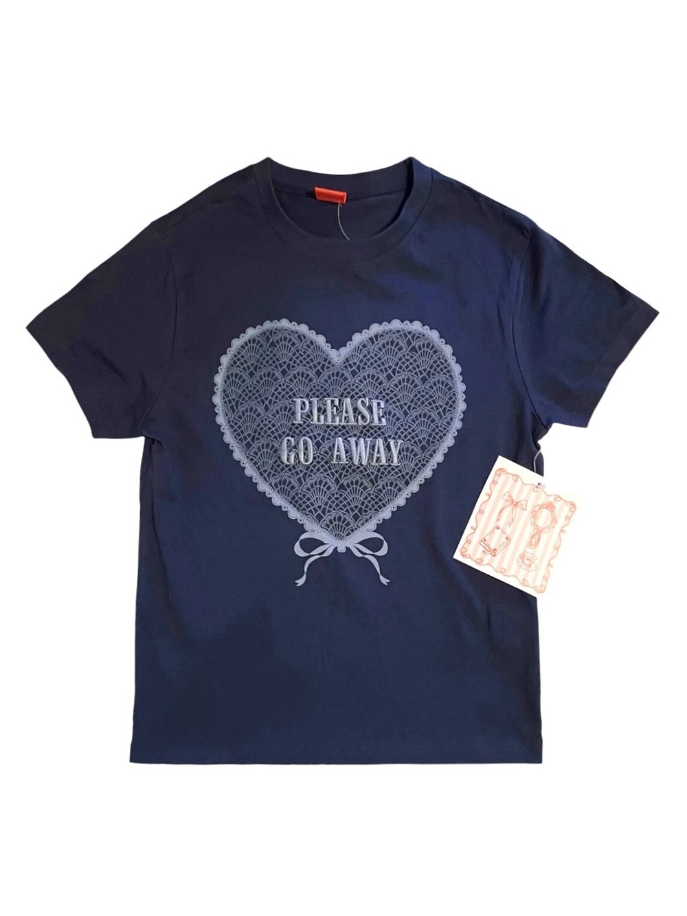 Navy "Please Go Away" Heart Graphic Tee